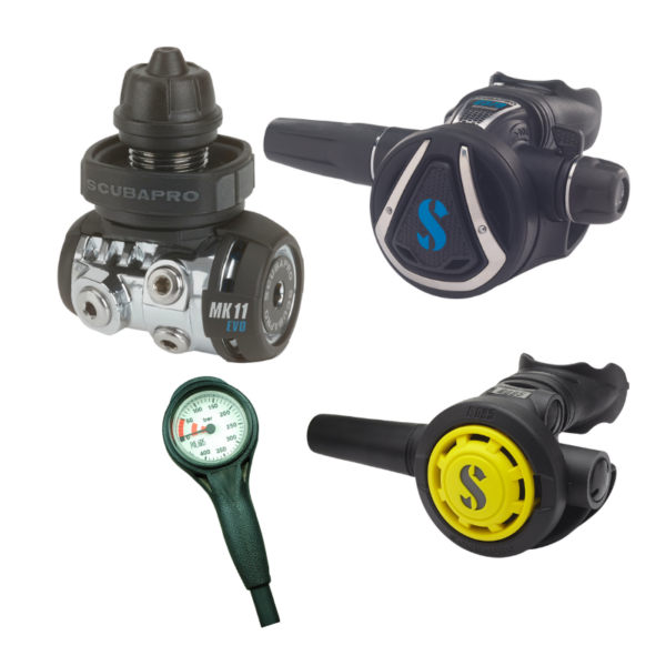 Scubapro MK11 EVO / C370 / R095 inkl. Finimeter und Inflator Schlauch